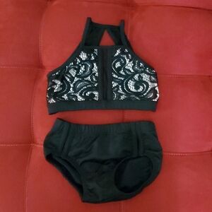 Kids Black Lace LA Designs Dancewear Set